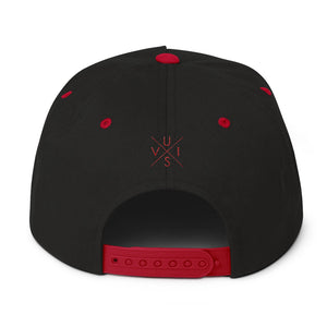 Flat Bill Red and Black Cap w/VI Flag Logo