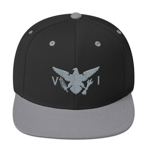 Black and Gray Snapback Cap w/VI Flag Logo