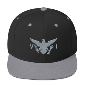 Black and Gray Snapback Cap w/VI Flag Logo