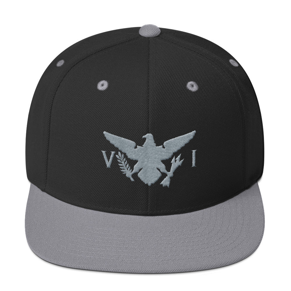 Black and Gray Snapback Cap w/VI Flag Logo