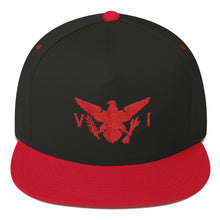 Load image into Gallery viewer, Flat Bill Red and Black Cap w/VI Flag Logo