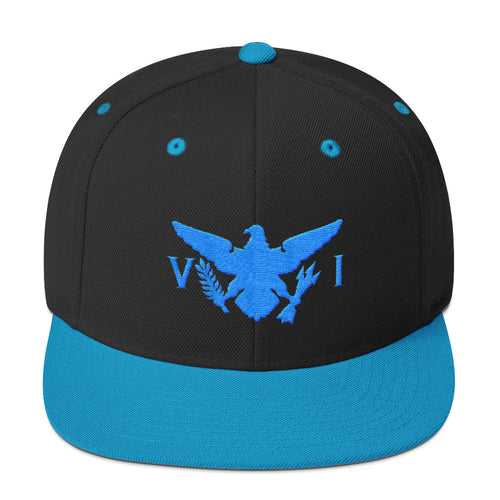 Snapback Cap with teal blue vi flag