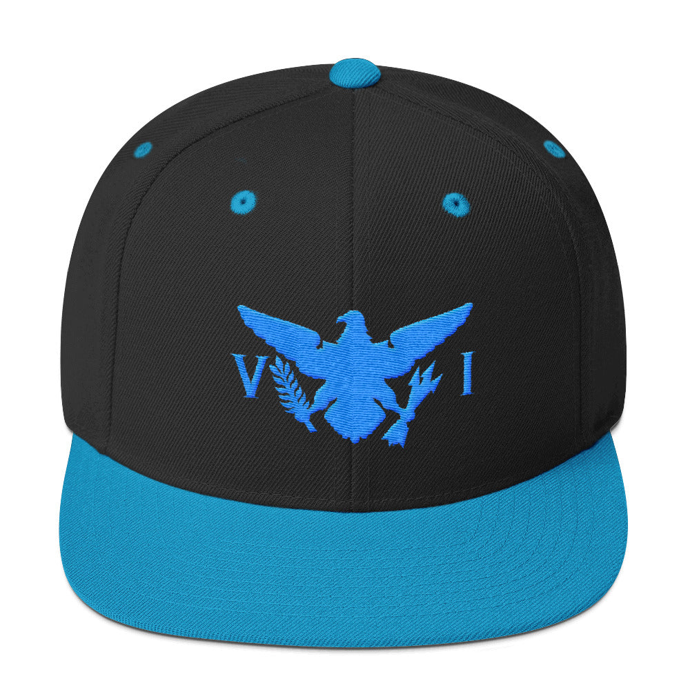 Snapback Cap with teal blue vi flag