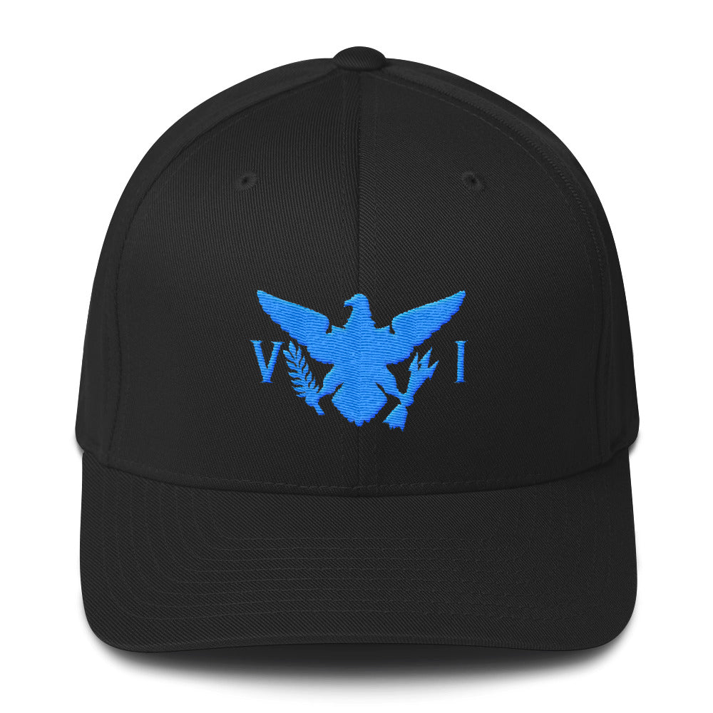Structured Twill Cap with baby blue Embroidery